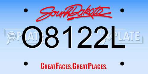 O8122L South Dakota License Plate