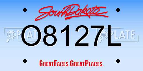 O8127L South Dakota License Plate