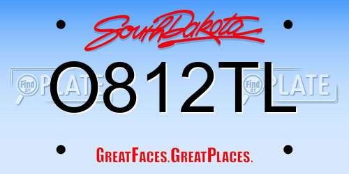O812TL South Dakota License Plate
