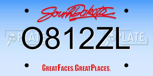 O812ZL South Dakota License Plate