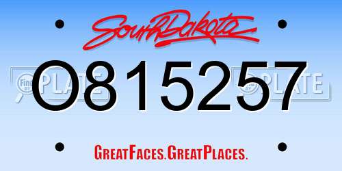 O815257 South Dakota License Plate
