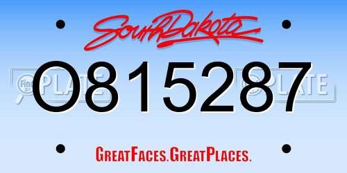 O815287 South Dakota License Plate