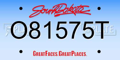 O81575T South Dakota License Plate