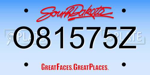 O81575Z South Dakota License Plate