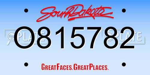 O815782 South Dakota License Plate