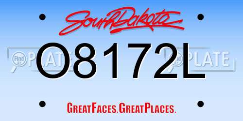 O8172L South Dakota License Plate