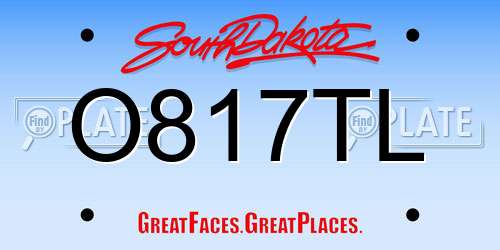 O817TL South Dakota License Plate