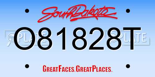 O81828T South Dakota License Plate