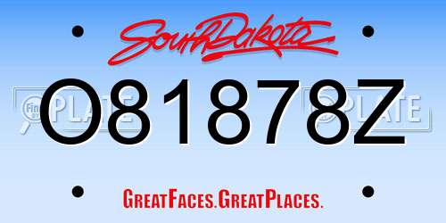 O81878Z South Dakota License Plate