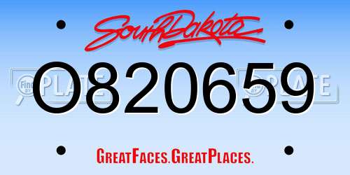 O820659 South Dakota License Plate