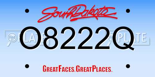 O8222Q South Dakota License Plate