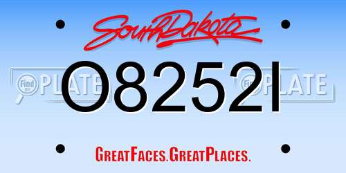 O8252I South Dakota License Plate