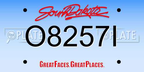 O8257I South Dakota License Plate