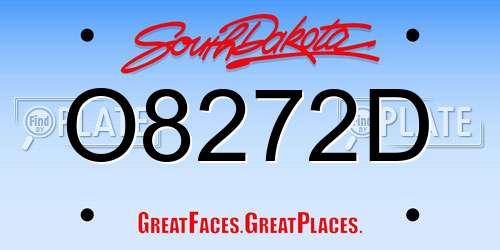 O8272D South Dakota License Plate