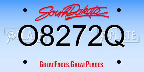 O8272Q South Dakota License Plate