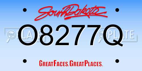 O8277Q South Dakota License Plate