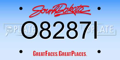 O8287I South Dakota License Plate