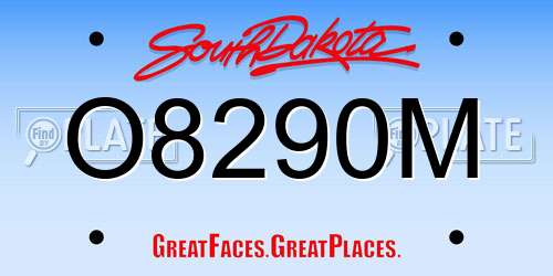O8290M South Dakota License Plate