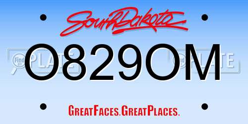 O829OM South Dakota License Plate