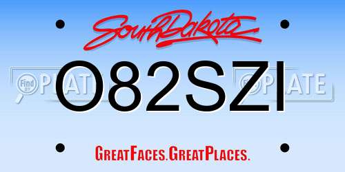 O82SZI South Dakota License Plate