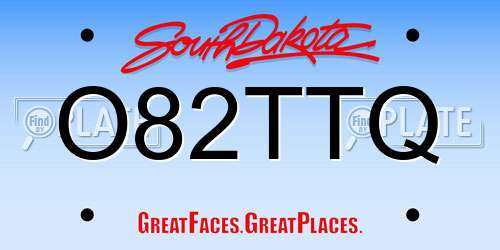 O82TTQ South Dakota License Plate