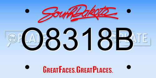 O8318B South Dakota License Plate