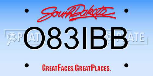 O83IBB South Dakota License Plate
