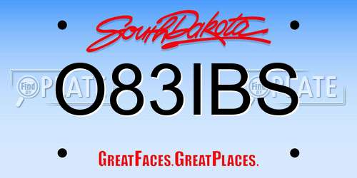 O83IBS South Dakota License Plate