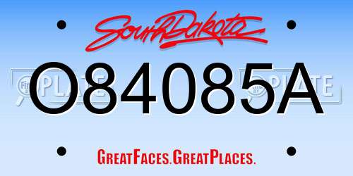 O84085A South Dakota License Plate