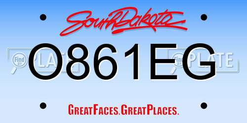 O861EG South Dakota License Plate