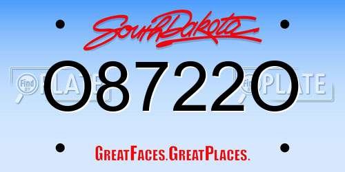 O8722O South Dakota License Plate
