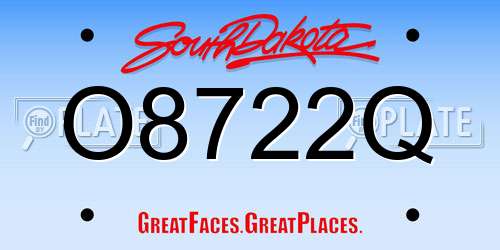 O8722Q South Dakota License Plate