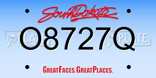 O8727Q South Dakota License Plate