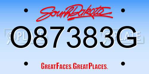O87383G South Dakota License Plate