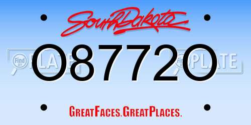 O8772O South Dakota License Plate