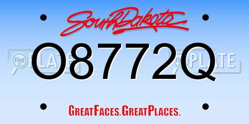 O8772Q South Dakota License Plate