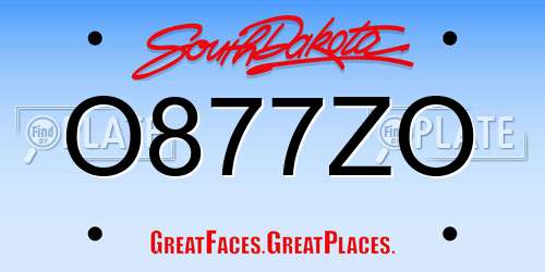 O877ZO South Dakota License Plate
