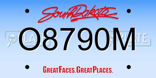 O8790M South Dakota License Plate