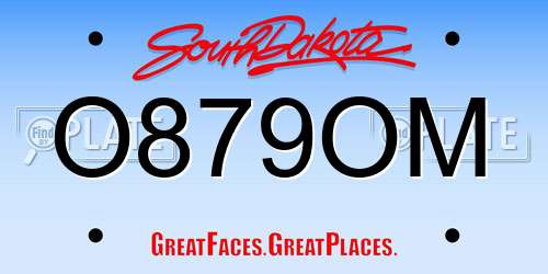 O879OM South Dakota License Plate