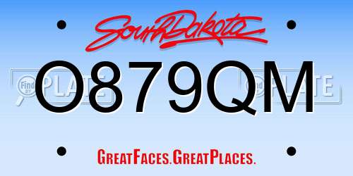O879QM South Dakota License Plate