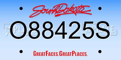 O88425S South Dakota License Plate