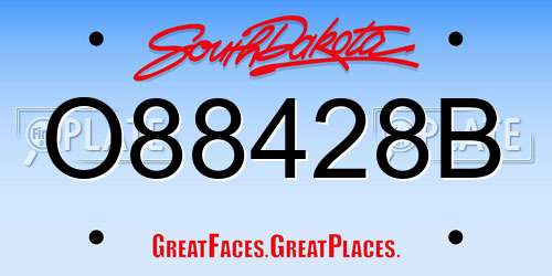 O88428B South Dakota License Plate