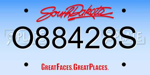O88428S South Dakota License Plate