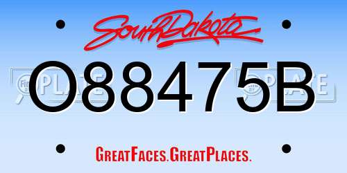 O88475B South Dakota License Plate