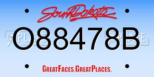 O88478B South Dakota License Plate