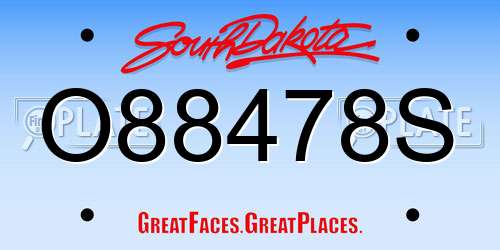 O88478S South Dakota License Plate