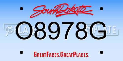 O8978G South Dakota License Plate