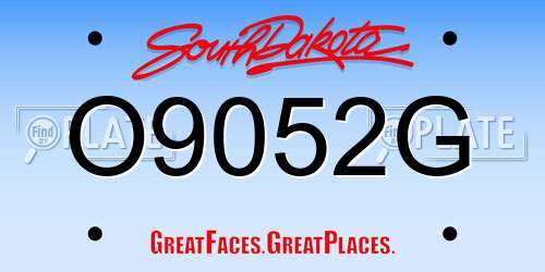 O9052G South Dakota License Plate