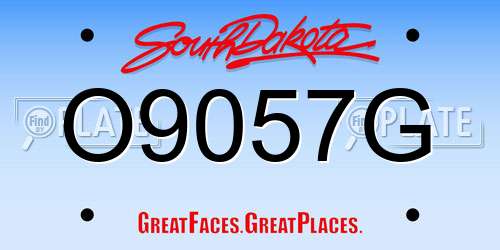 O9057G South Dakota License Plate