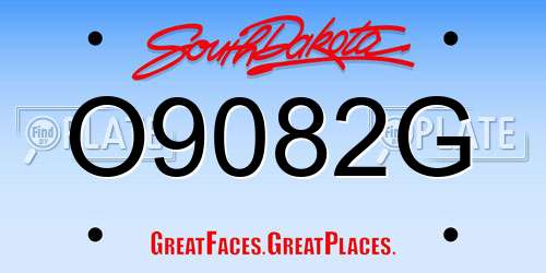 O9082G South Dakota License Plate